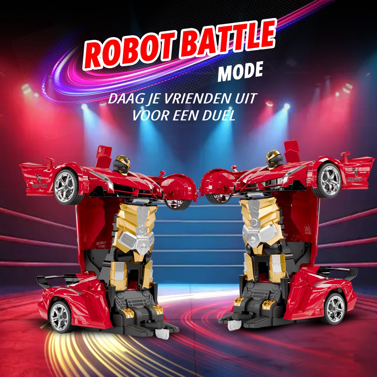 Revvix Bestuurbare Auto - RC Auto - Afstandsbestuurbare auto - Radiografisch bestuurbare auto - Race auto afstandbestuurbaar - Auto afstandsbediening - Robot - 2 Accu's - Rood - Buiten - voor Jongens & Volwassenen - Offroad - Drift - Car — afbeelding 7