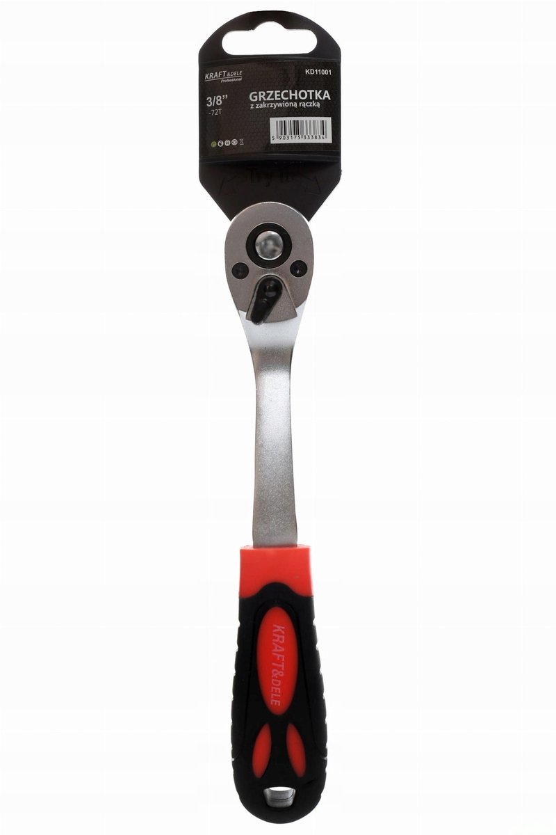 Kraft&Dele Ratelsleutel 3/8" met Gebogen Handvat - 72 Tanden