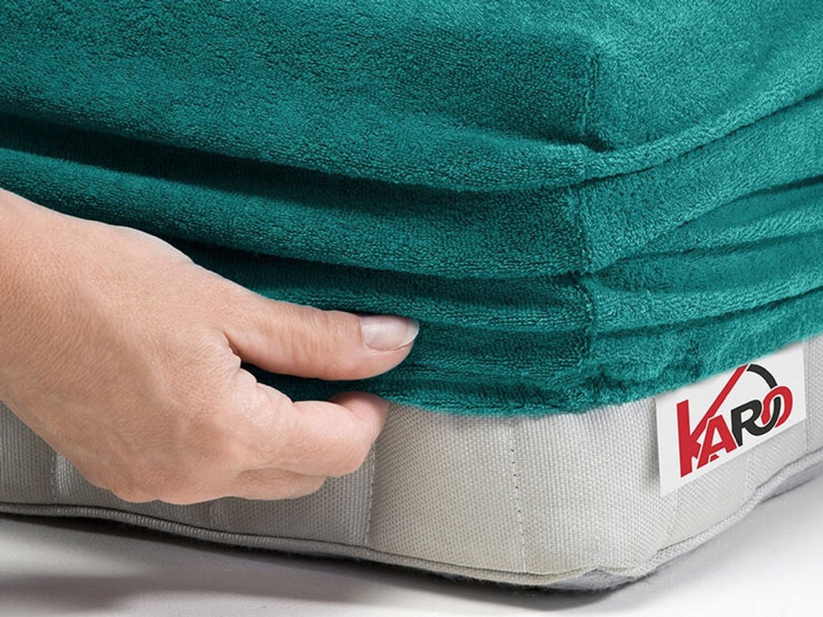 Fijne Frotte Hoeslaken met Elastiek 90x200cm - Donker Turquoise