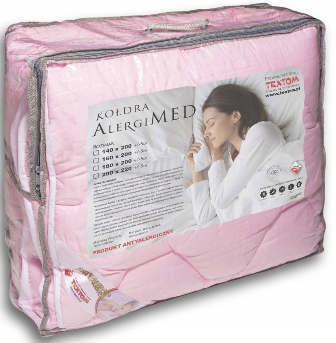 Alergimed All-Season Dekbed 140x200cm - Zacht Roze & Hypoallergeen