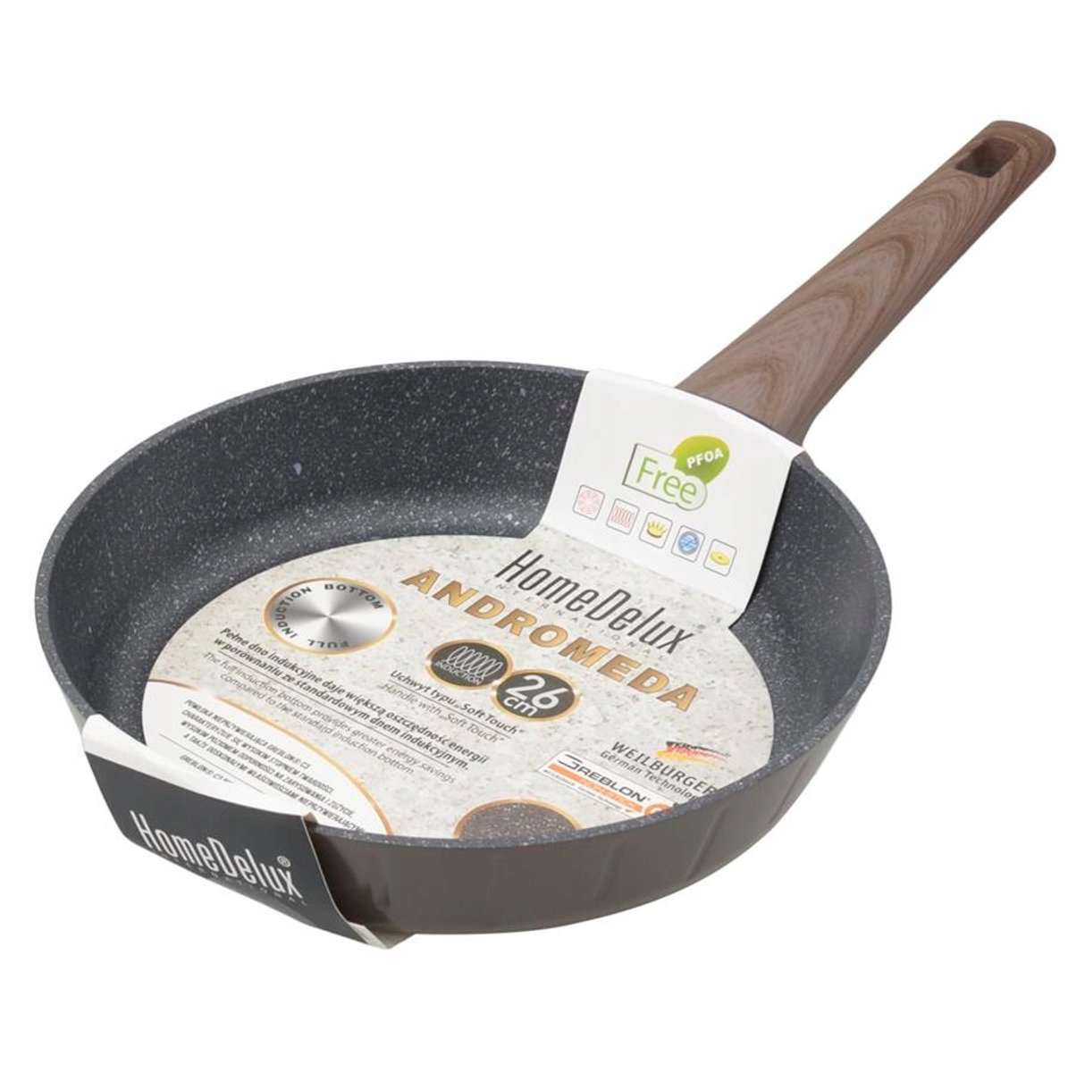Homedelux Andromeda Koekenpan 26cm met Greblon C3 Anti-aanbaklaag