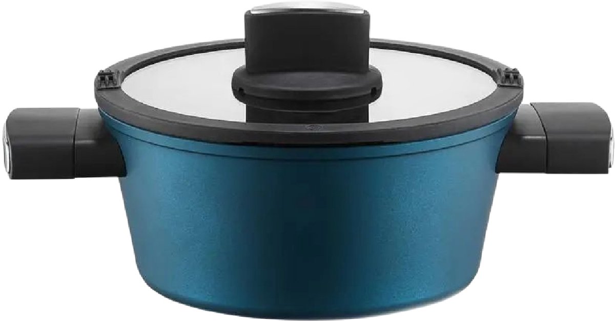 Ambition Azzurro Kookpan met Deksel 28cm 6L – Geschikt voor Inductie