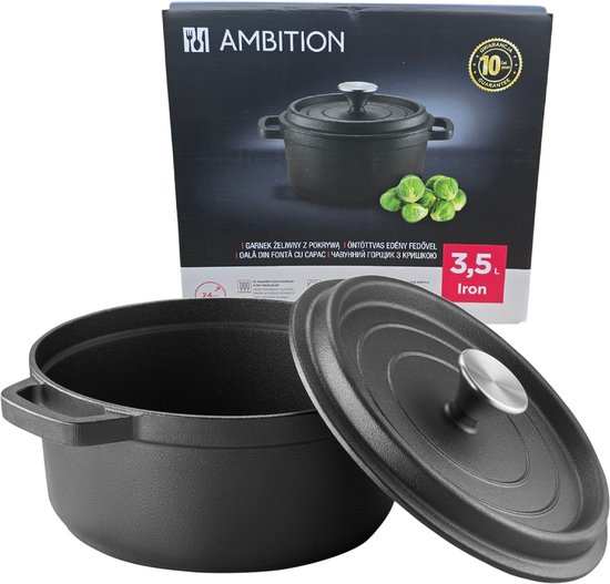 Gietijzeren braadpan mat zwart, 24cm - Sürel