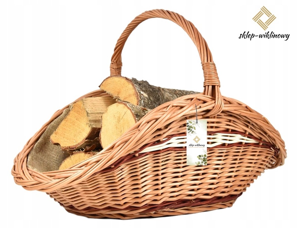 Wikkelen Houtmand voor Open Haard - 61 cm, Gevoerd met Jute