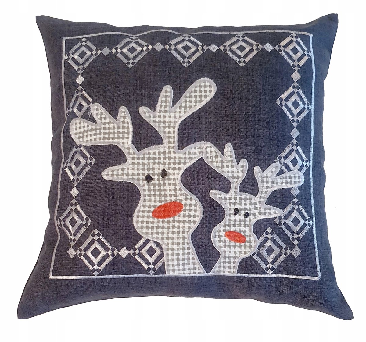 Kerst Kussenhoes 40x40 cm Grijs Polyester met Rits