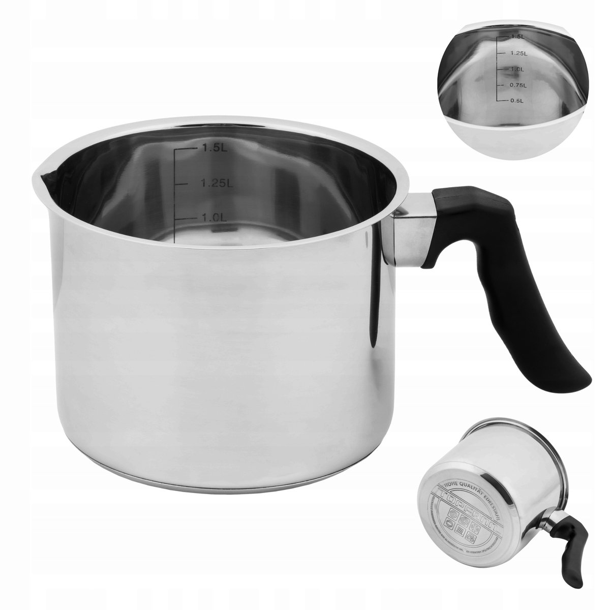 RVS Melkpan 1.5L met Tuit - Geschikt voor Inductie & Gas