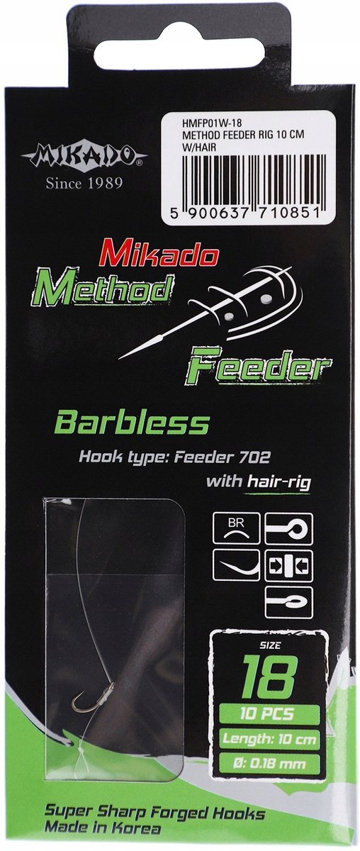 Mikado Method Feederhaak 0,18 mm - 8 stuks - Maat 18 van Mikado — afbeelding 2