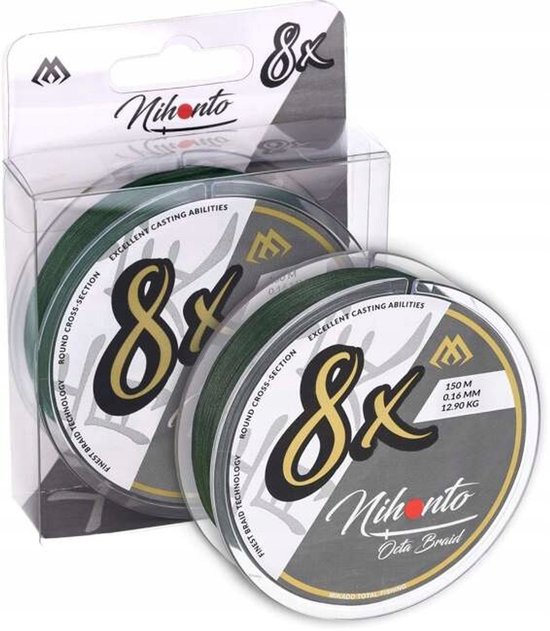 Mikado Nihonto Octa Braid Groen 0.26mm 150m 8-strengs Vislijn van Mikado — afbeelding 3