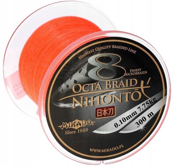 Mikado Nihonto Octa 8 Braid Vislijn - 0,26 mm x 300 m - Oranje van Merkloos — afbeelding 3