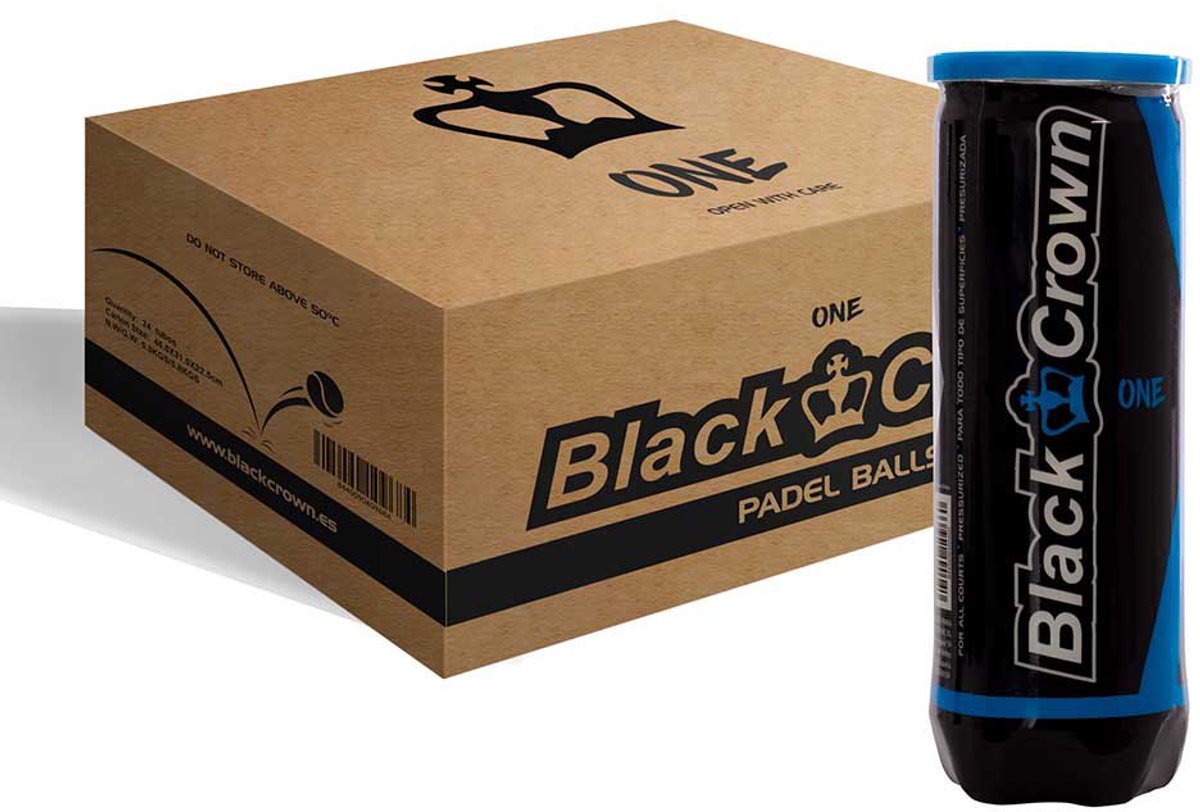 Black Crown One Padelballen Doos Transparant 24 x 3 Balls