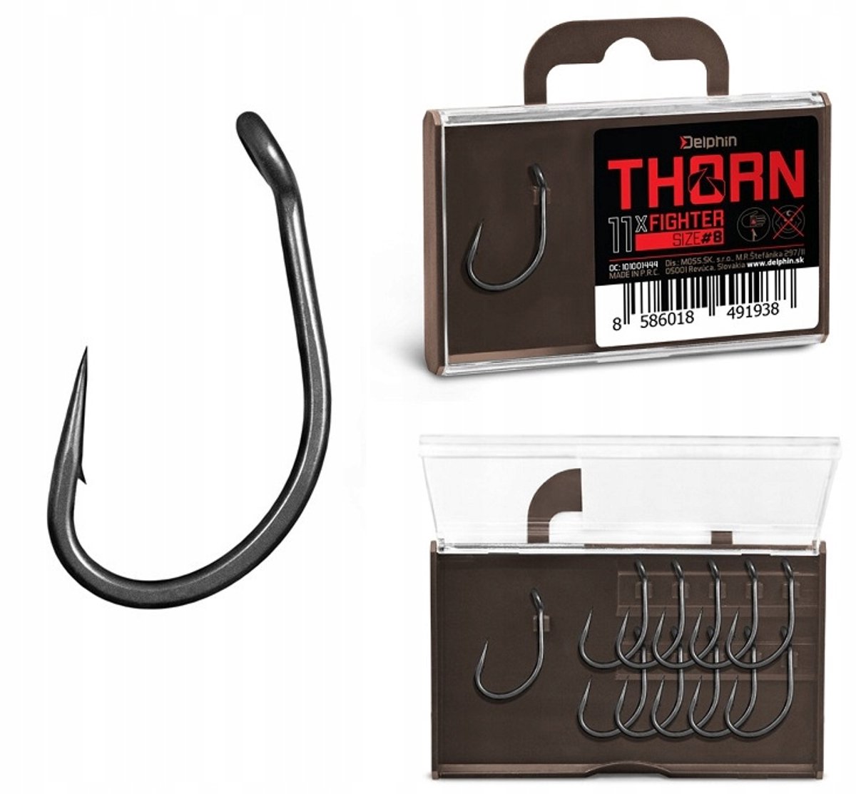 Delphin THORN Fighter Karpers Haken #8 - 11 stuks
