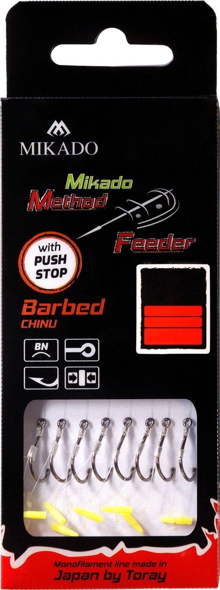Mikado Method Feeder Rig Hook - 0,25 mm lijn, maat 8 (8 stuks)