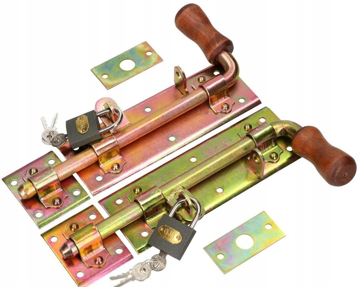 Zasuwa Rygiel 280mm Verzinkt - Links/Rechts met Hangslot Oog