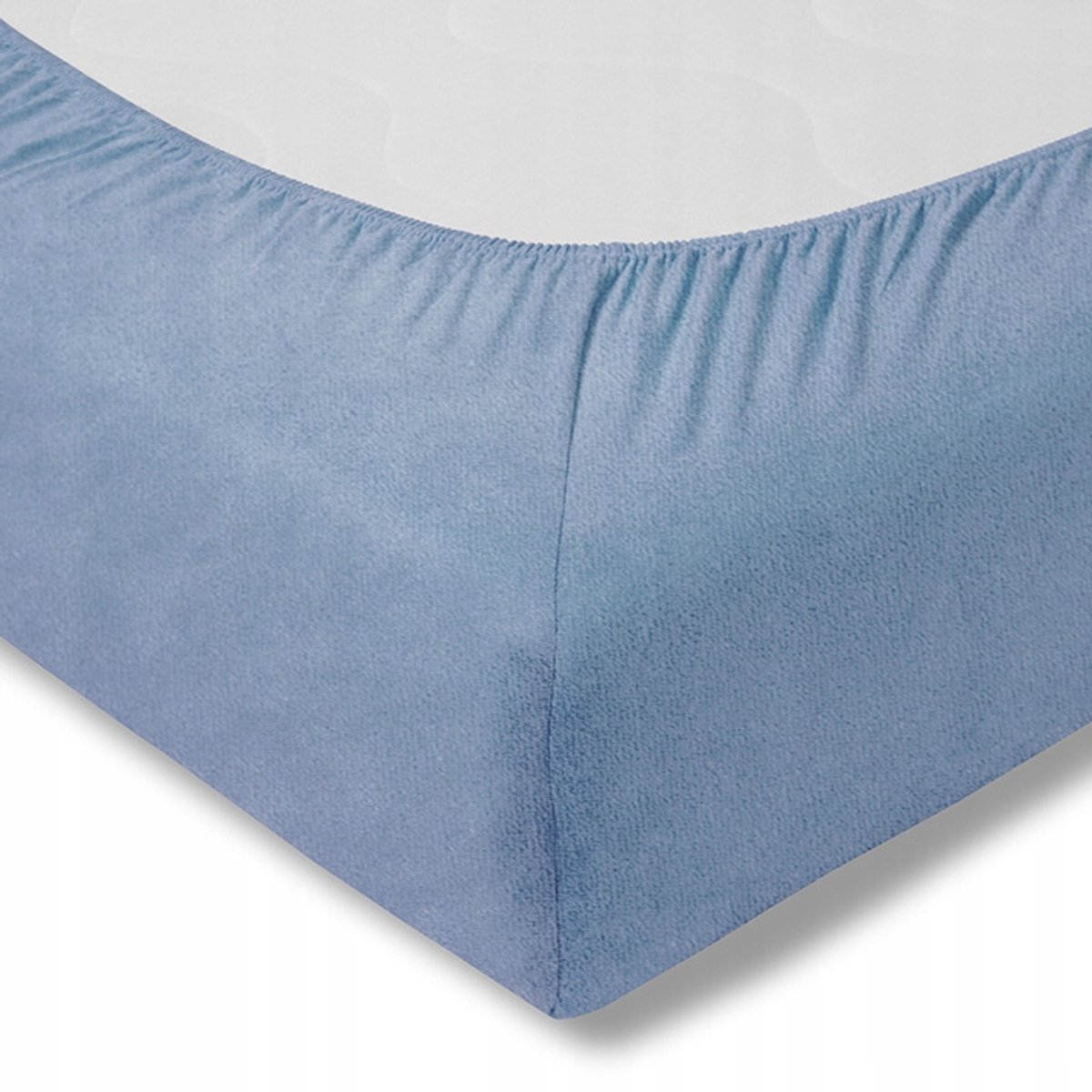 Estella Velours Hoeslaken 200x200 cm - Zacht Blauw