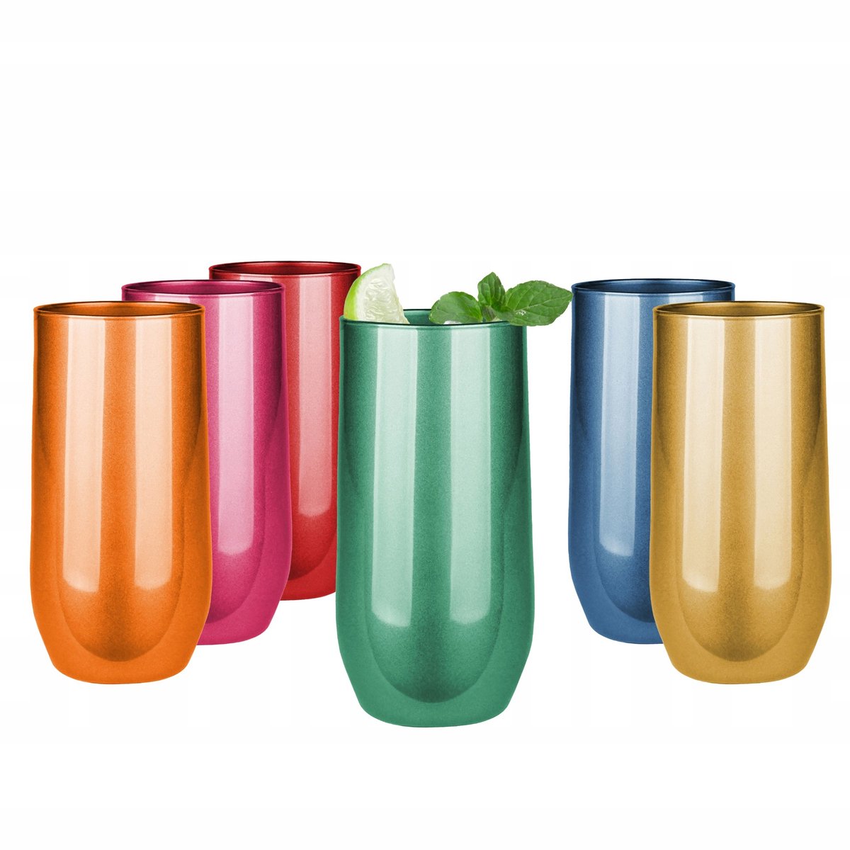 Glasmark Metal Mix Glazen 400ml - Set van 6 - Stijlvol en Functioneel