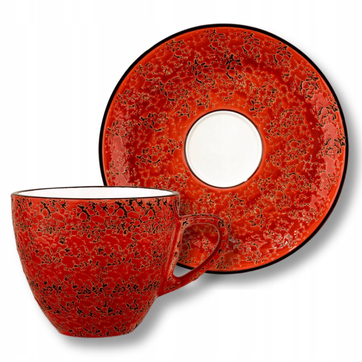 Wilmax Espresso Kopje Rood Porselein 75ml met Schotel 11cm