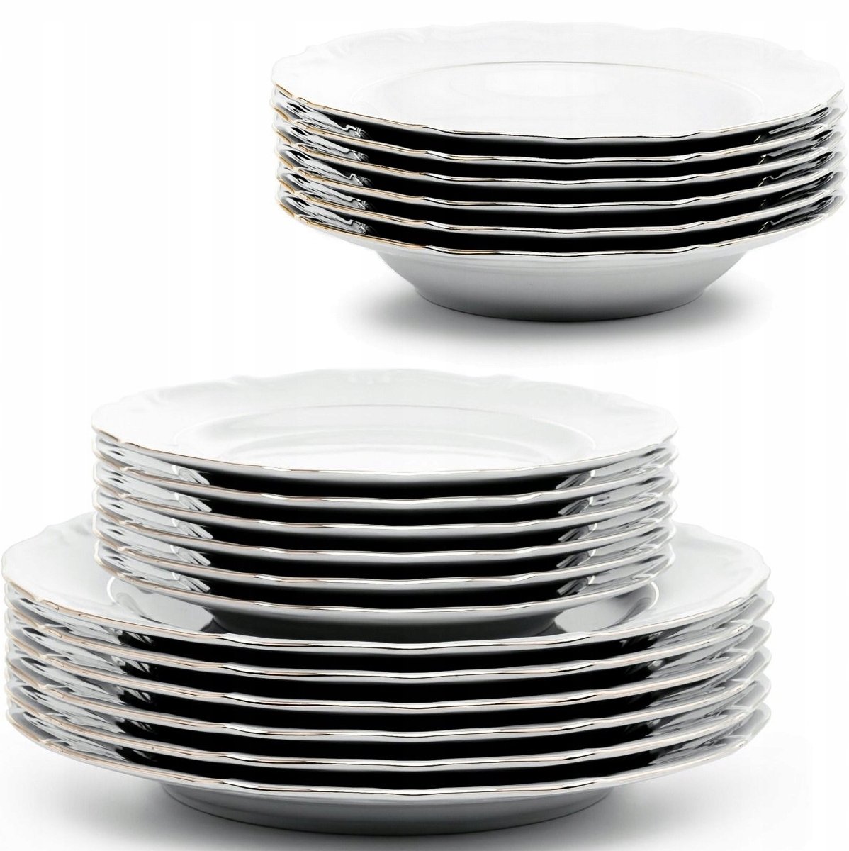 Porseleinen Servies Maria Teresa B014, 18 stuks, Goudrand, 6 personen