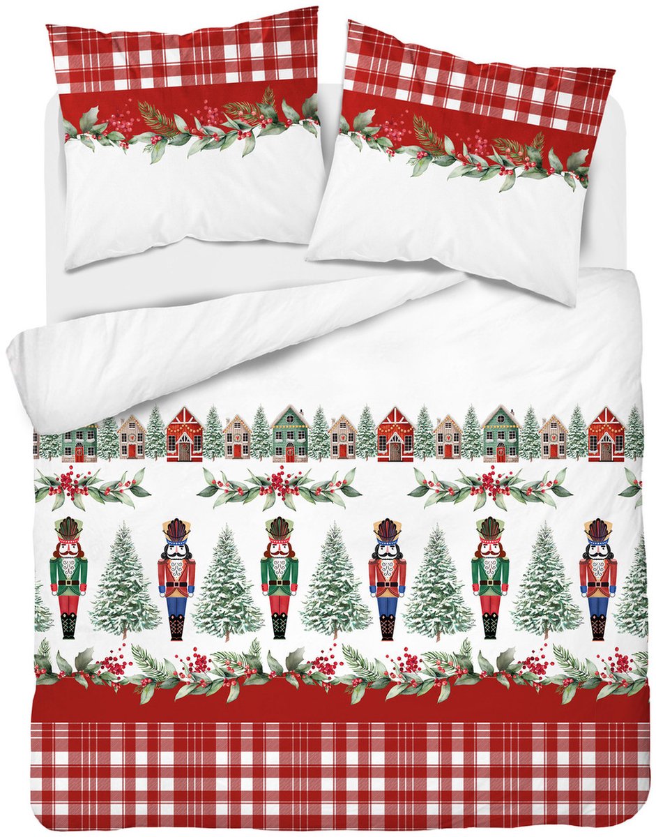 Flanellen Kerst Dekbedovertrek 200x220cm - Warm & Zacht
