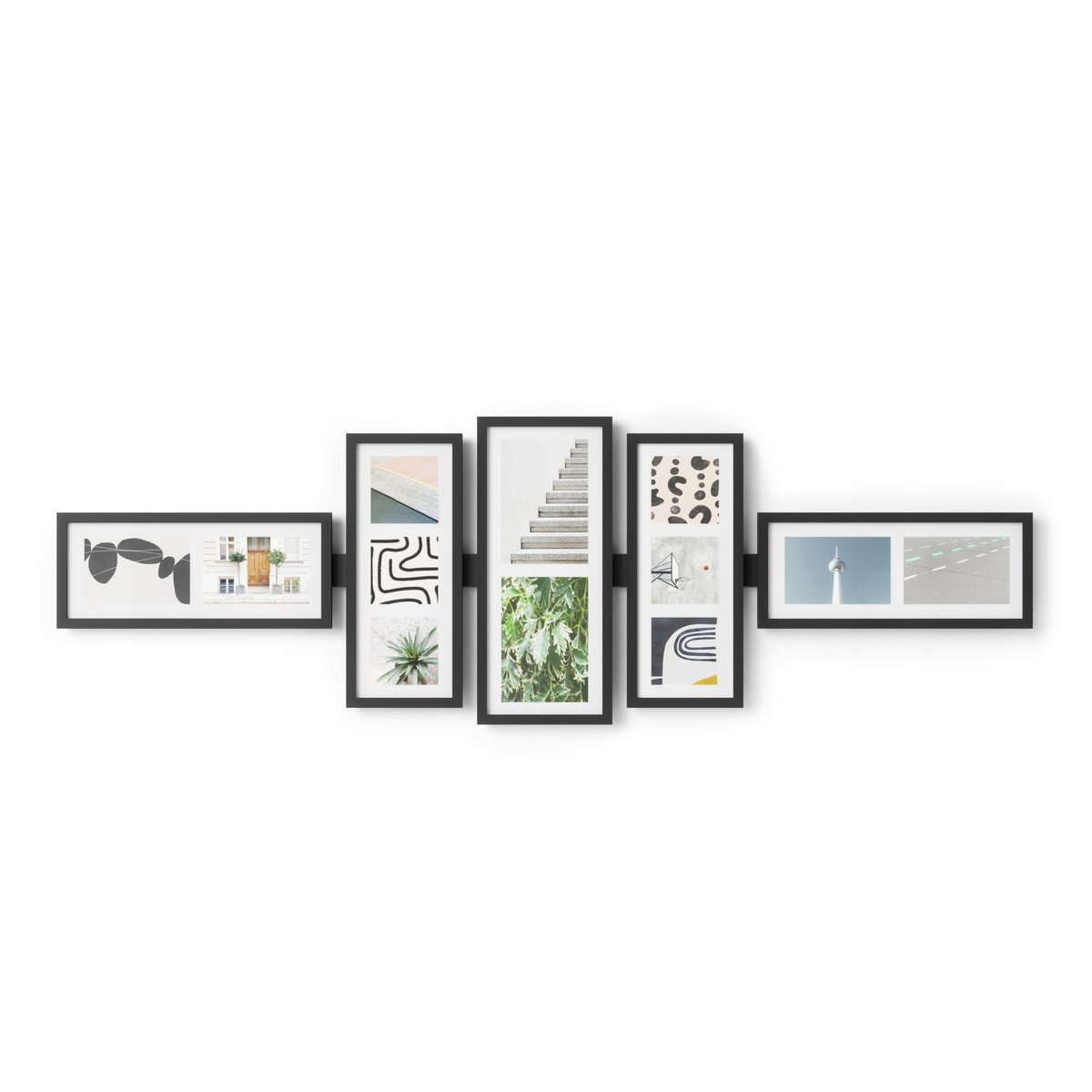 Set van 5 Moderne Fotolijsten - Walnoot