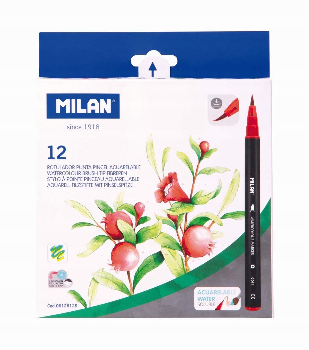 Set aquarelpenselen - 12 levendige kleuren voor kalligrafie en tekenen