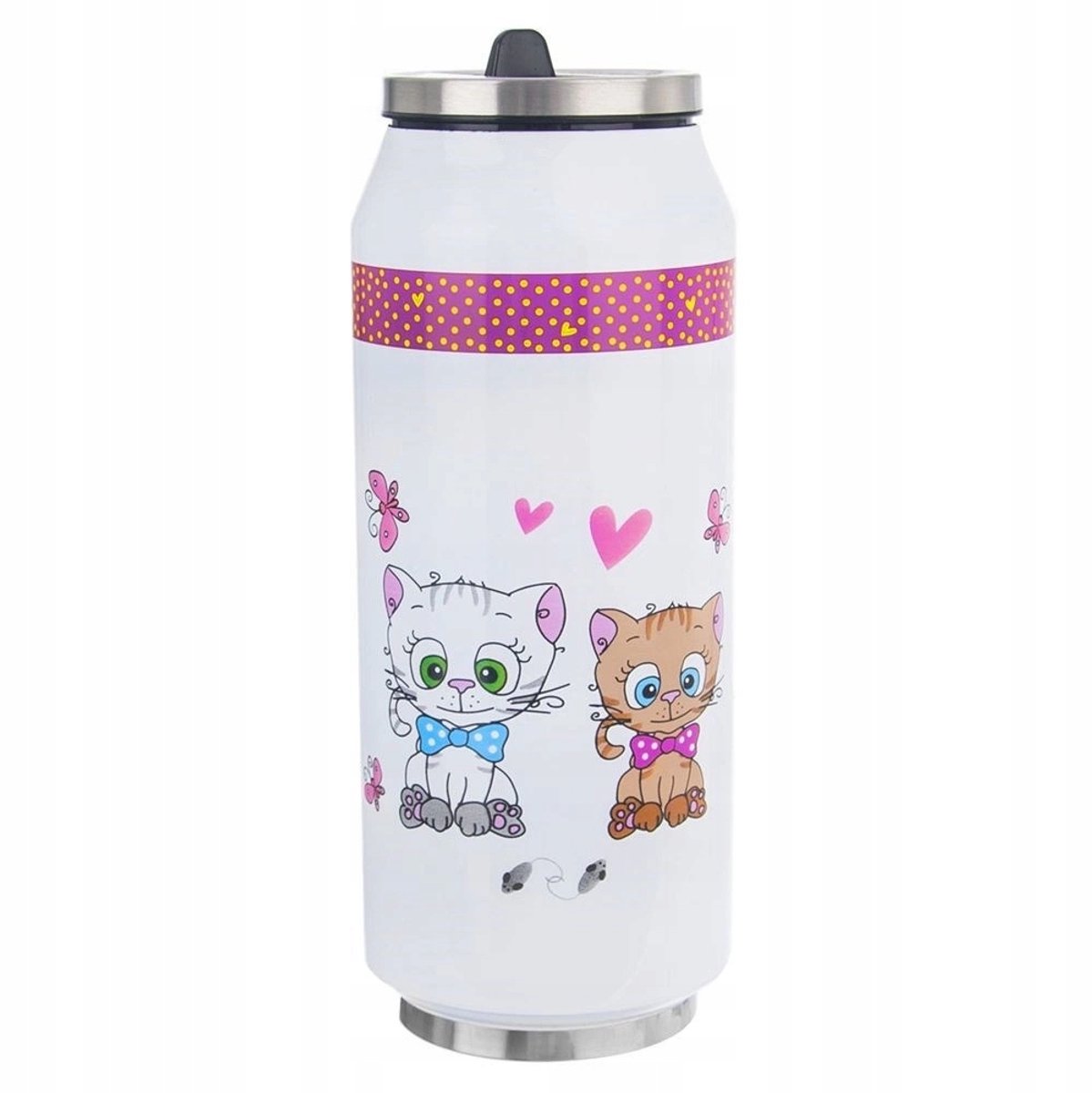Orion Thermosbeker Kattenprint 400 ml - RVS