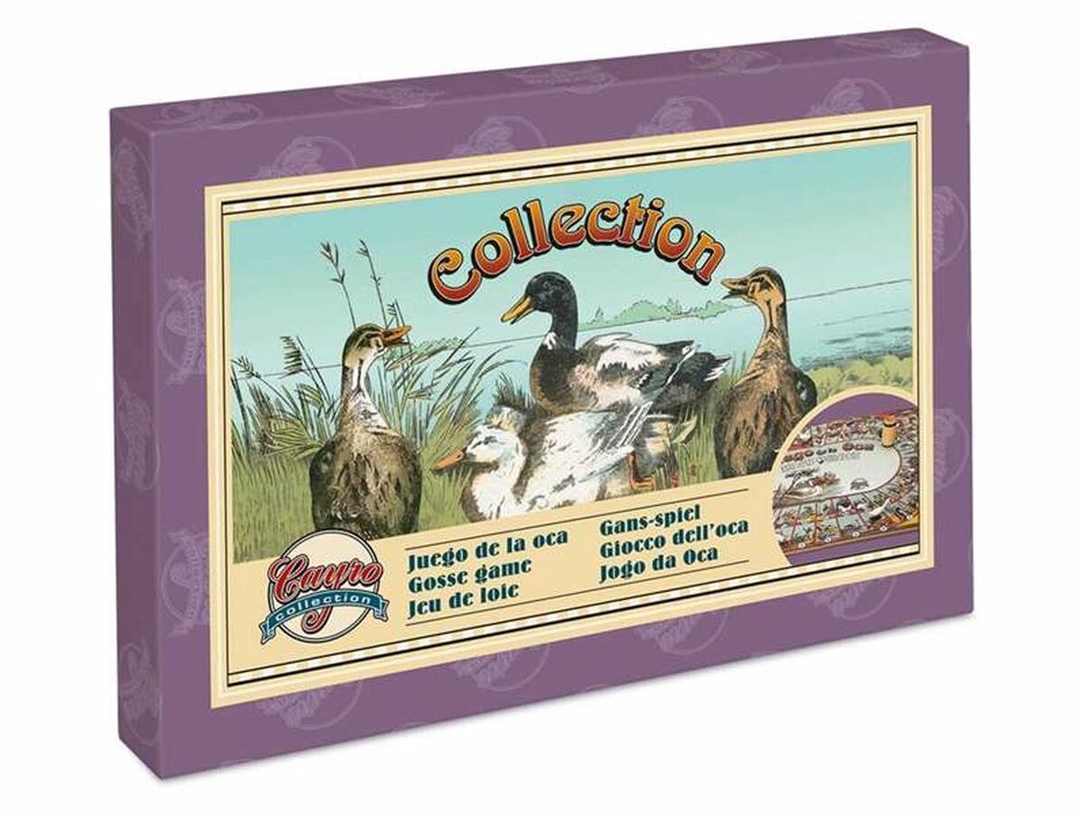 Cayro Ganzenspel - Klassiek Gezelschapsspel met Retro Illustraties uit 1880 - Metalen Handgeschilderde Ganzenfiguren - 2-4 Spelers - Speelduur 30 Minuten - Vanaf 8 Jaar - Cayro Collection