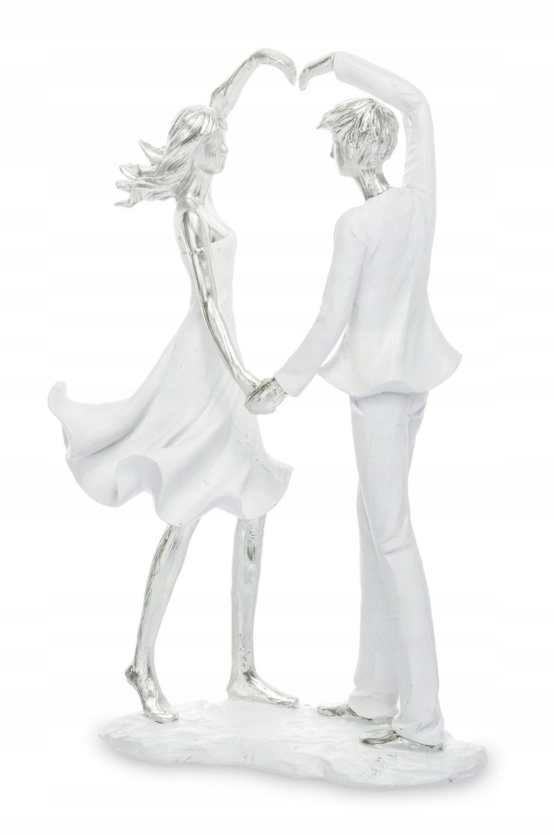 Decoratieve Figuur Liefdespaar - Wit/Zilver