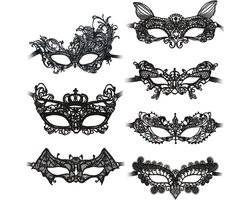 Thelau - Venetiaans Masker van Kant voor Dames - Zwart - Bal en Party - Maskeradekostuum