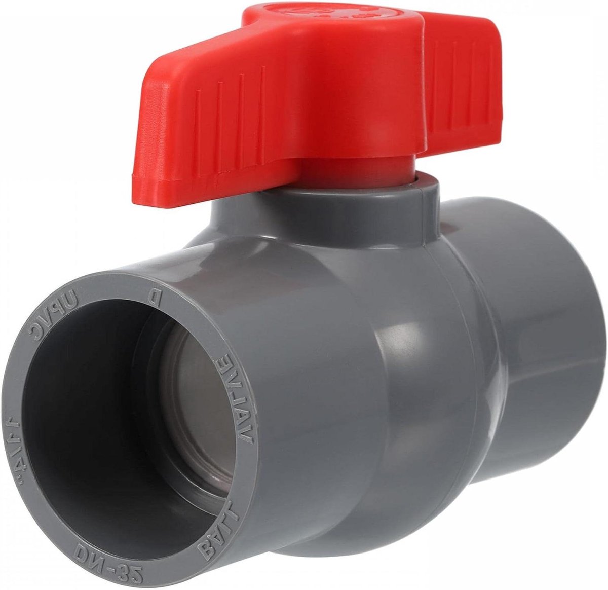 **Kogelventiel voor waterstroomcontrole in tuin en zwembad, 40 mm, rood/grijs**