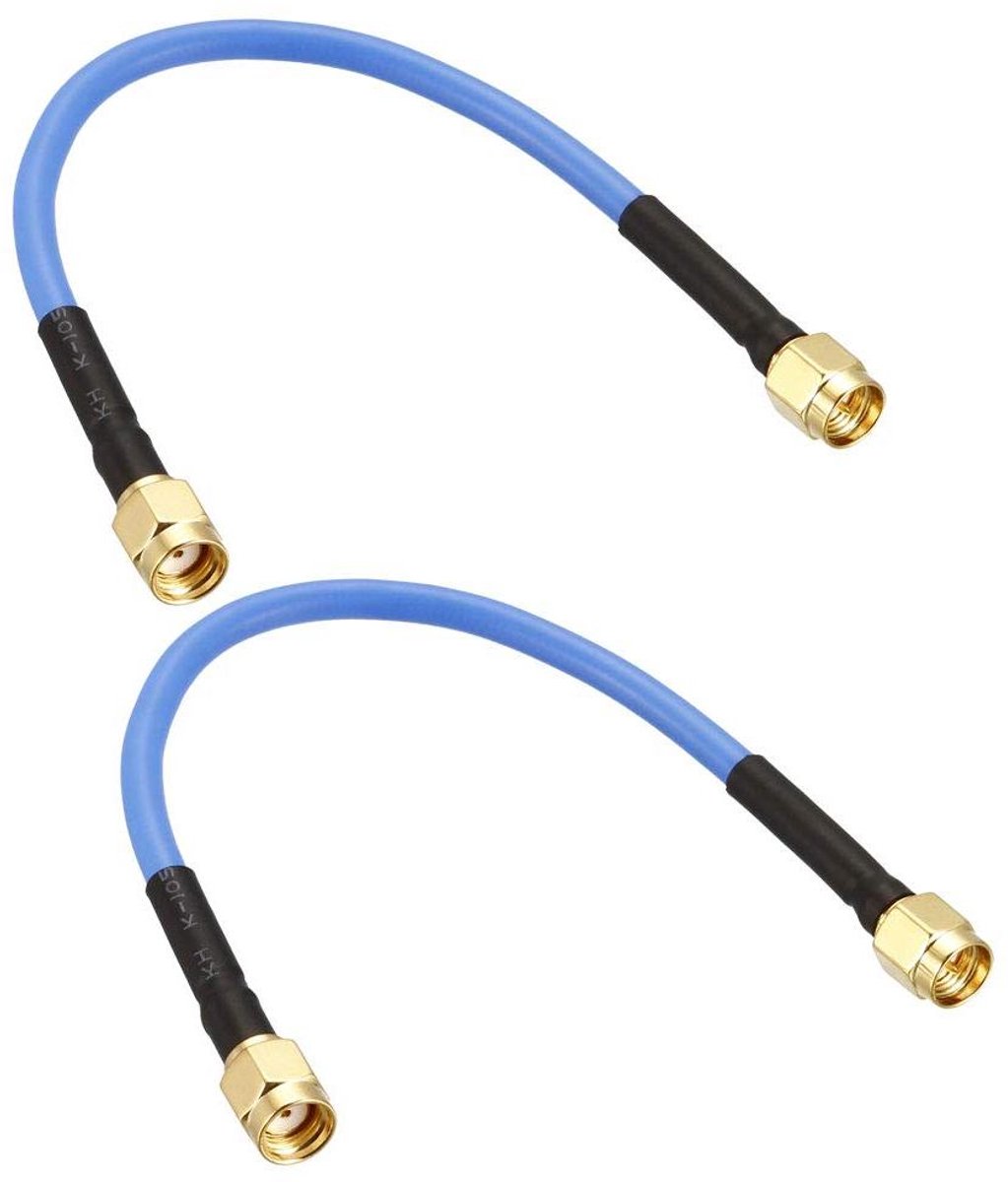 Image of 2 stuks coaxkabel met SMA naar RP-SMA stekkers, 0,5 voet lengte - Nauwkeurige verbinding voor signaaloverdracht