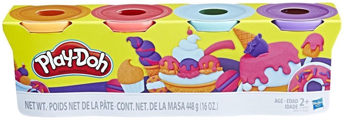 Play-Doh 4-pack Levendige kleuren - Potjes 85 gram - Boetseerklei — afbeelding 13