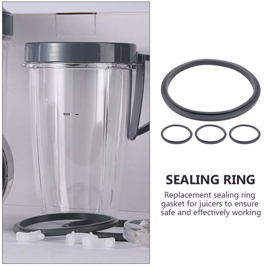 4x Afdichtring - Blenderpakkingen - Water Bestendige Sluitring - Blenderpakkingen - geschikt voor NutriBullet 600W/900W Blender - Blender Vervangende Onderdelen - O-ring Afdichting Pakkingaccessoires - Siliconen Blender Vervangende Onderdelen van ZARPMA — afbeelding 5