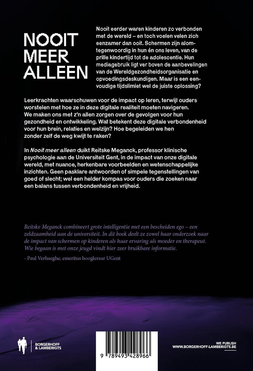 Nooit meer alleen - back cover