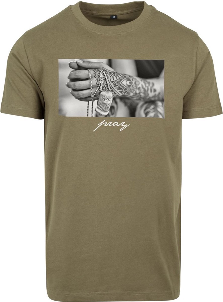 Mister Tee Pray 2.0 Heren Tshirt XL Olijfgroen