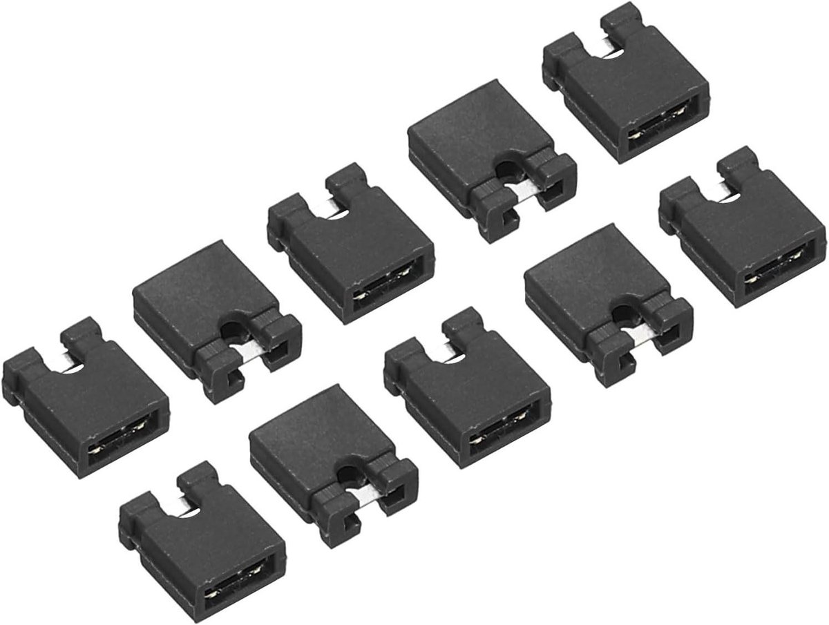 Image of 2,54 mm jumperkap, standaard printplaten, jumper doppen, shunts, kortsluitverbinding, stiftblokken, zwart, 50 stuks Optimaliseer uw printplaten met deze zwarte jumperkap en accessoires - 2,54 mm, 50 stuks
