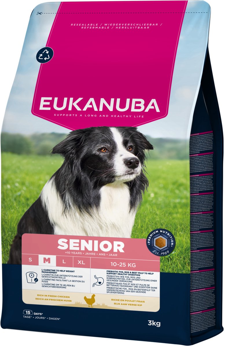 Eukanuba Senior Medium kip hondenvoer 2 x 3 kg