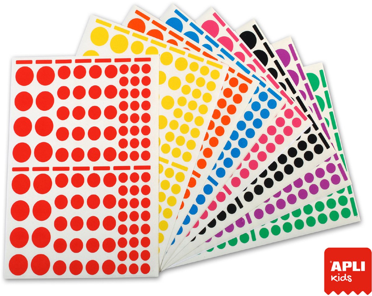 APLI Kinder Stickervellen Rond, Grote Verpakking