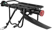 ROCKBROS Bagagedrager - Bicycle Rear Rack MTB Seatpost Mount - Drager met reflector en spatbord - Universele snelle installatie - 24-29 Inch - 50kg-75kg - Zwart