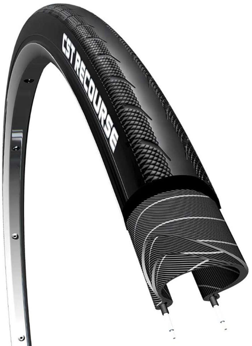Cst Recourse 120 Tpi 700c X 25 Stijve Racefietsband Zwart 700C x 25
