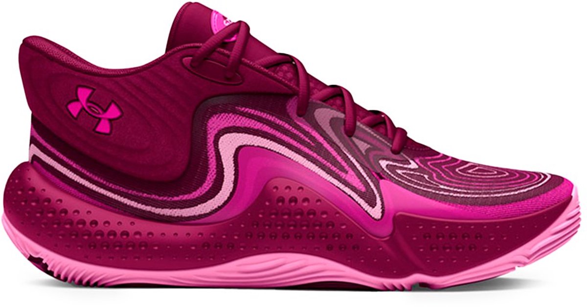 Under Armour Spawn 6 Mid Basketbalschoenen Roze