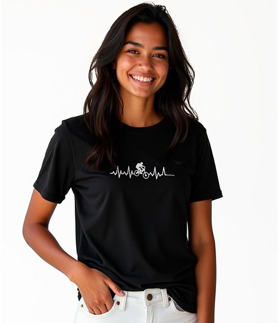 Kruskis Mtb Heartbeat T-shirt Met Korte Mouwen Zwart 2XL Femme