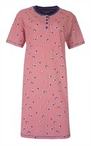Irresistible Dames Nachthemd - Geprint dessin - Knoopjes - Blauw - Maat 3XL