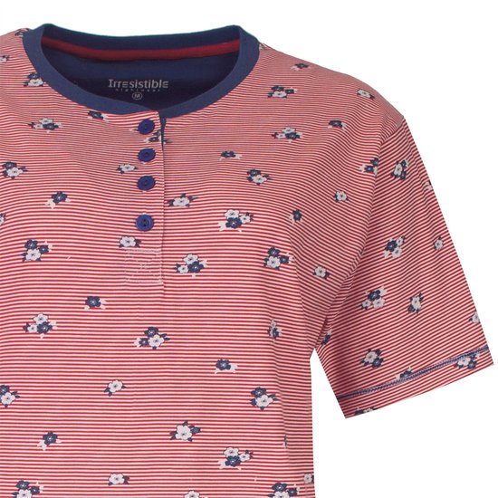 Chemise de nuit femme Irresistible - Motif imprimé - Boutons - Blauw - Taille XXL