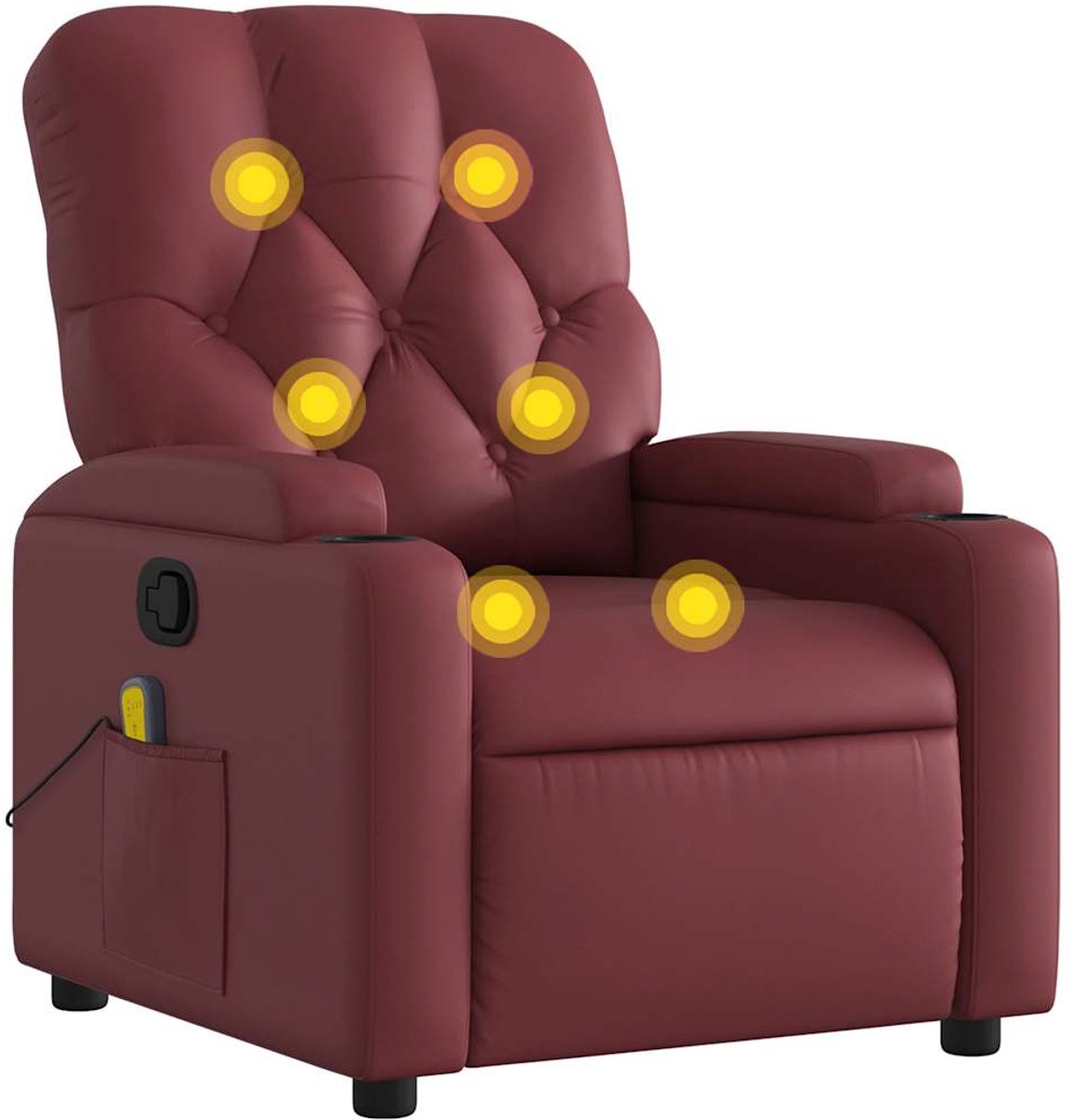 vidaXL Massagestoel - verstelbaar - kunstleer - wijnrood