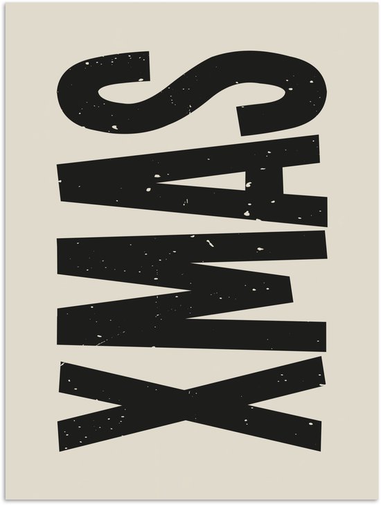 Poster 60x80 cm - Kerst - Christmas - Japandi - Beige - Posters - Kamer decoratie - Wanddecoratie woonkamer - Muurdecoratie slaapkamer - Kerstversiering - Kerstdecoratie voor binnen - Kerstmis