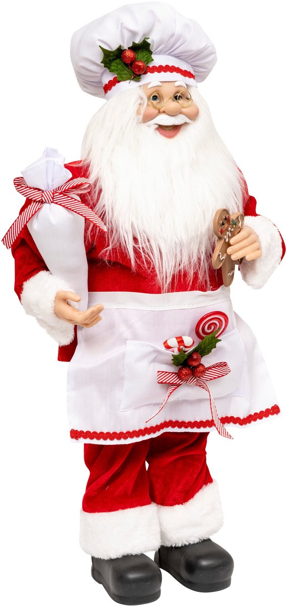 Fééric Lights and Christmas Beeld Bakker Kerstman - 30x10x60cm - Rood