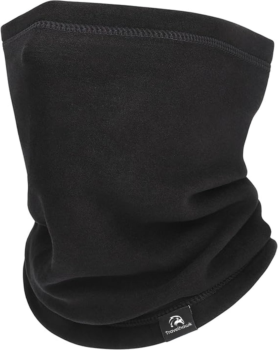 Travelhawk Nekwarmer - Heren & Dames - Geschikt Voor Wintersport, Wandelen, Fiets & Scooter/Motor - Colsjaal - Zwart