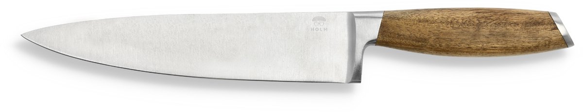HOLM Koksmes - 33 cm - RVS en FSC Gecertificeerd Acaciahout - Keukenmes - Chef mes
