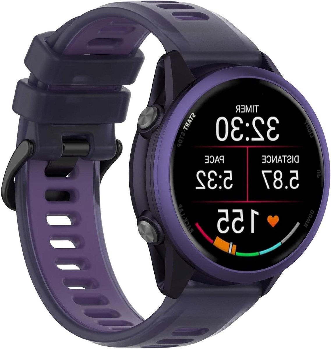 Band compatibel met sporthorloge, zachte TPU horlogeband vervanging [kleurstiksels ontwerp], roze groen - 42mm