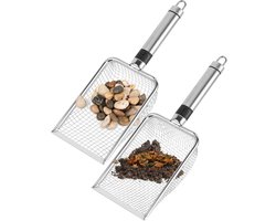 TOVBMUP Tuinbodemzeef met handvat - Twee-pack - Tuinzand- en compostzeef - Maaswijdte 3,8 mm en 5 mm - Ideaal geschikt voor zand, stenen, aarde en compost - Geweldig geschikt voor tuinieren